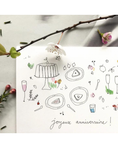 Carte PAPILLONNAGE "Goûter d'anniversaire"